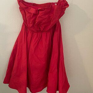 Red Anthropologie Mini Bubble Dress